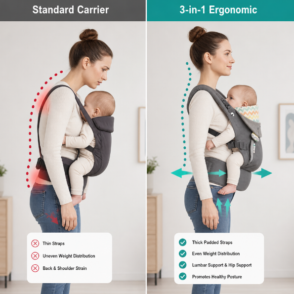 Porte-bébé Ergonomique 3-en-1
